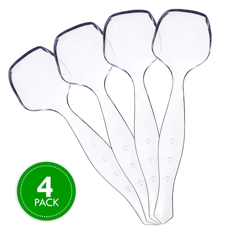 Plasticpro Disposable Plastic Serving Spoons Durable Heavy Duty Premium Serving Utensils Clear Pack of 4 - Image 5